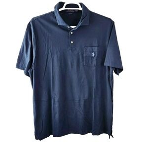 Polo Ralph‎ Lauren Shirt Men XL Navy Classic Fit Blue Pony Solid Golf Polo